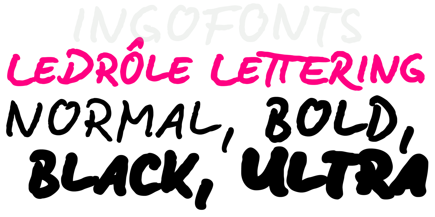 Ejemplo de fuente LeDrole Lettering Pro Bold